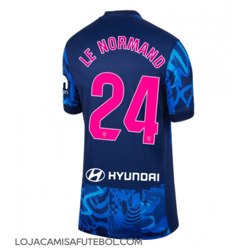 Camisa de Futebol Atletico Madrid Robin Le Normand #24 Equipamento Alternativo Mulheres 2024-25 Manga Curta